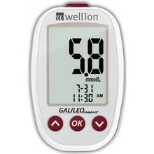 Wellion Galileo GLU/CHOL glukometr + pouzdro, autolanceta, 10x lanceta, 10x testovací proužek