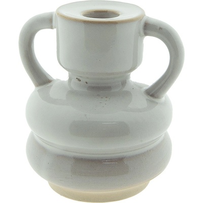 Béžový porcelánový svícen na úzkou svíčku Chrie - Ø 11*11 cm - Clayre & Eef