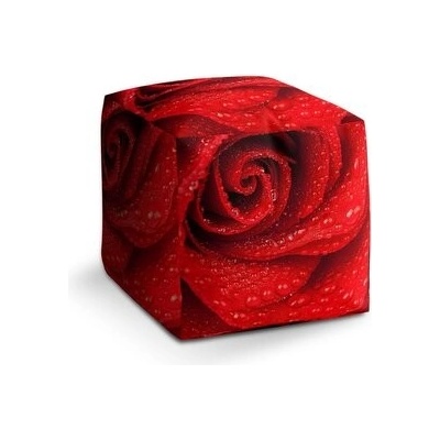 Sablio Taburet Cube Květ růže: 40x40x40 cm