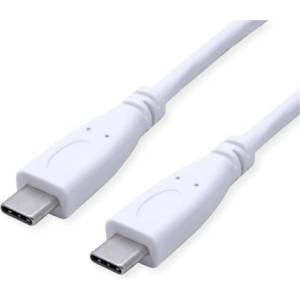 Valueline Кабел USB 3.2 Gen 2 C - C, M/M, 10Gbit/s, PD (Power Delivery) 20V5A - 100W, Emark-al, Video Support, 0, 5m, бял 11.99. 9056-20 (11.99.9056-20)
