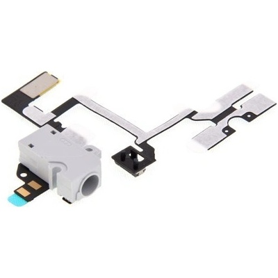 AppleMix Flex kábel s konektorom audio jack, prepínačom stlmenia a ovládaním hlasitosti pre Apple iPhone 4 - biely - kvalita A+