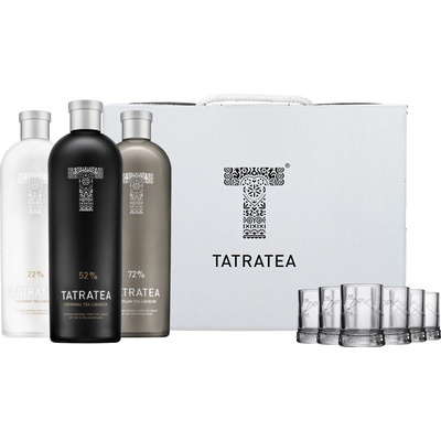 Tatratea 22-72% 3 x 0,7 l (dárkové balení kufr a 6 panáků)