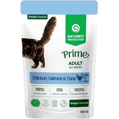 NATURE´S PROTECTION Cat Prime Weight Control kuře, losos a tuňák 85 g