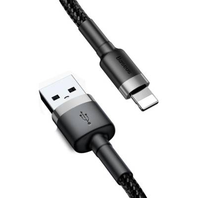 Baseus USB към Lightning кабел, 2.4A, 480Mbps, 50cm - Baseus Coffee (CALKLF-AG1) - сив