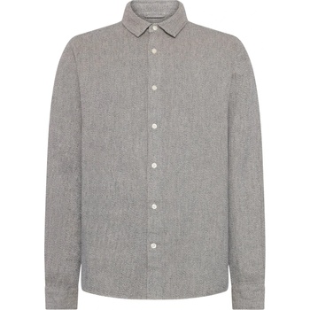 KnowledgeCotton Apparel Мъжка риза с копчета KnowledgeCotton Apparel Regular Fit Dobby Look Shirt - Light Feather Gray - размер XXL (033-2929-0315)