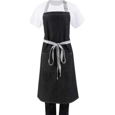 Whites Chefs Clothing Whites Southside unisex náprsní zástěra džínová černá
