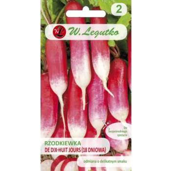 W. Legutko 18-дневна репичка - средна дължина, червена с бял връх, много ранно зрееща
