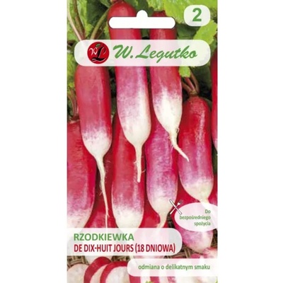 W. Legutko 18-дневна репичка - средна дължина, червена с бял връх, много ранно зрееща