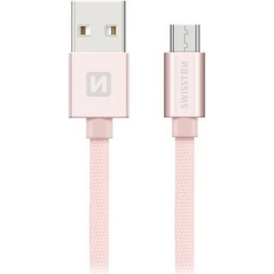 Swissten 71522105 USB/Micro USB, 0,2m, růžovo/zlatý