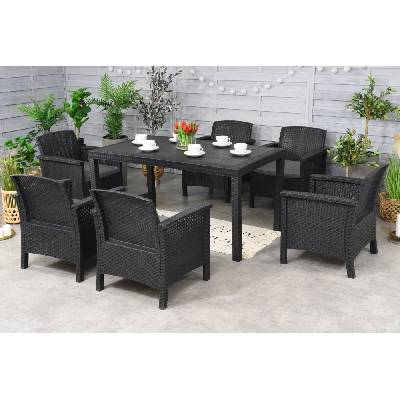 BICA Сервиз за хранене Venezia Premium 6 антрацит полиратан Bica (BCVENFant)