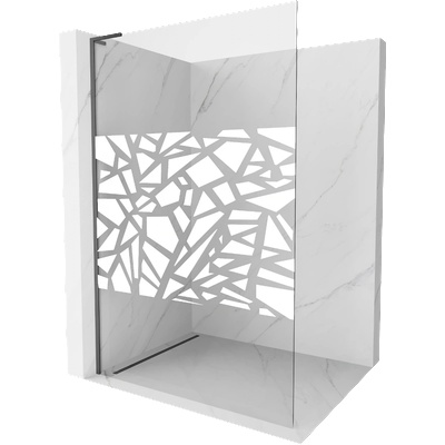 Mexen Kioto L душ преграда Walk-in 100 x 200 cm, бял десен, gun metal - 800-100-103-95-85 (800-100-103-95-85)