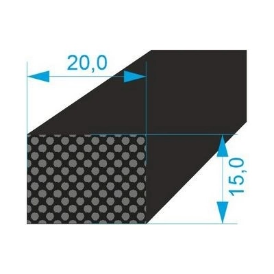 021520 Profilové těsnění 15x20 plné