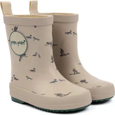 Pom Pom GumBoots Duck/Emerald Green