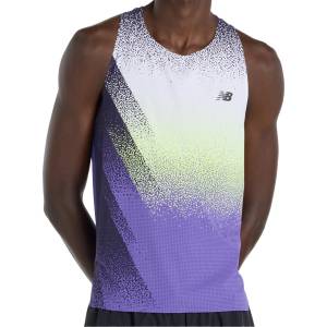 New Balance Мъжки потник с широка презрамка New Balance Race Day Ultra Light Printed Singlet Tank top - Electric Purple - размер XL (216-8584-0114)