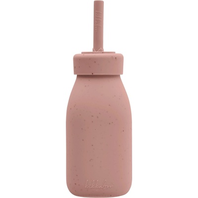 KikkaBoo Шише със сламка KikkaBoo - Platinum Silicone, 200 ml, Blush (31302050047)