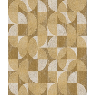 Khroma by Masureel Hnedo-béžová geometrická vliesová tapeta, Spirit of Nature, rozměry 0,53 x 10,05 m
