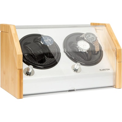 Klarstein Garonne 4, навивач за часовници, 2 въртящи се чинии, 4 часовника, 3 скорости, 4 режима, бамбук (TWP-bmb-4) (TWP-bmb-4)