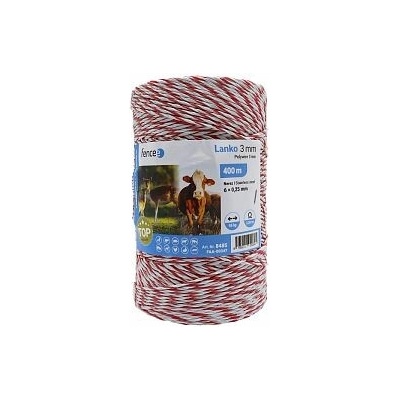 VNT electronics s.r.o. Lanko pro elektrický ohradník, průměr 3 mm, bílo-červené, 400 m