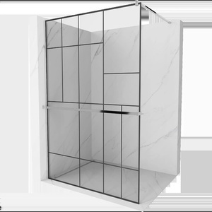 Mexen Kioto+ душ параван с рафт Walk-in 70 x 200 см, черен мотив, хром - 800-070-121-01-78 (800-070-121-01-78)