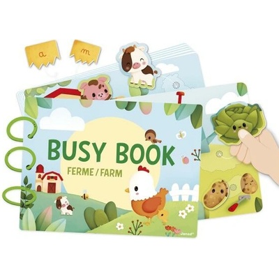 Janod Farma Busy Book interaktívna kniha s aktivitami od 3 rokov