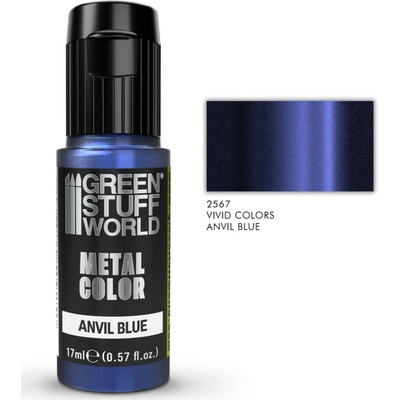 Green Stuff World Vivid Metallic Paint Anvil Blue 17 ml