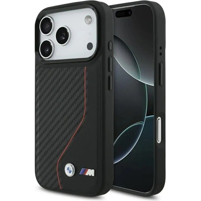 BMW M Carbon Line & Logo MagSafe Case за iPhone 17 Pro - червен