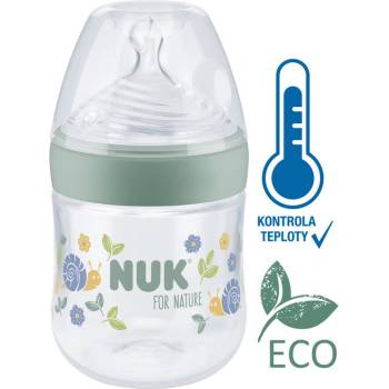 Nuk fľaša dojčenská For Nature s kontrolou teploty zelená 150 ml