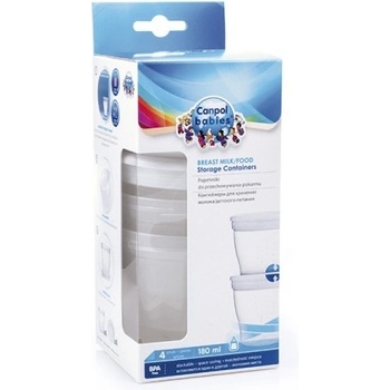 Canpol 12/204 nádoby na uskladnenie mlieka 4 ks 180 ml