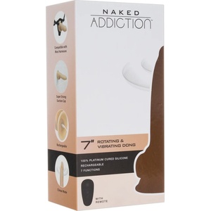 Addiction Naked Addiction Rotating 7 - Вибратор с въртяща се глава (18см) - натурален