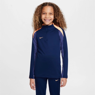 Nike Dri-FIT Strike 24 Drill Top Big Kids' Soccer Long-Sleeve (Stock) - Navy/Orange