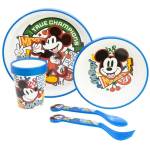 Stor Комплект за хранене с неплъзгаща основа Stor - Premium, Mickey True Champions, 5 части (81185)
