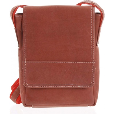Kožená pánska crossbody taška na doklady brúsená 0213 červená