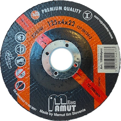 Mamut Profi Kotouč brusný 125 x 4,0 x 22,23 mm 1808dpcz-5 5 ks