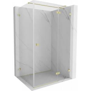 Mexen Lunar T душ кабина с врата надясно 130 x 100 см, прозрачна, злато мат - 834T-130-100-55-00-P (834T-130-100-55-00-P)