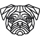 ČistéDřevo geometrický obraz - Mops 30 cm