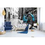 DIMEX ART Самозалепваща се флизелинова фототапета ретро син велосипед 375 x 250 см