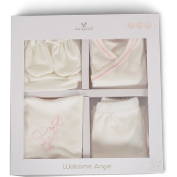 Cangaroo К-кт за изписване Welcome Аngel 5 части бял/розов