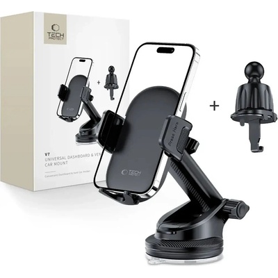 Tech-Protect Държач за телефон за кола Tech-Protect V7, черен (5906302309061)