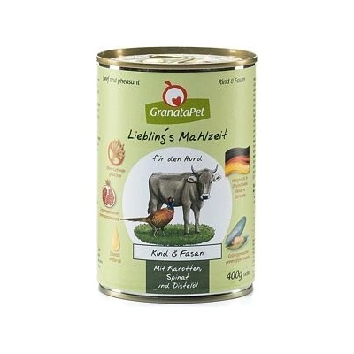 GranataPet Hovězí a bažant s mrkví a špenátem 400 g