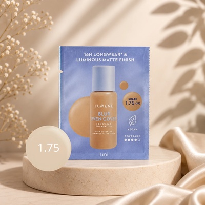 Lumene Фон дьо тен с високо покритие и дълготраен матов финиш Lumene Blur Even Cover Foundation 1 ml (86349 1.75)