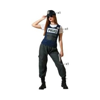 BigBuy Carnival Маскировъчен костюм за възрастни Полиция Дама Размер m/l