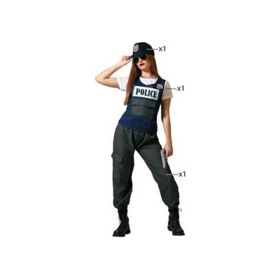 BigBuy Carnival Маскировъчен костюм за възрастни Полиция Дама Размер m/l