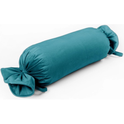 Biante Zamatový vankúš valec bonbon Velvet Prémium SVP-035 Tyrkysovo modrý 15x100