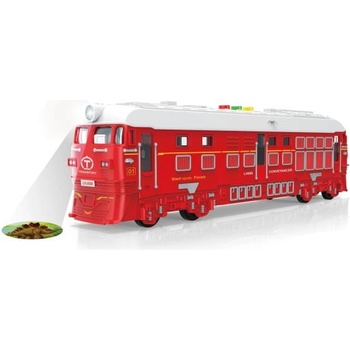 Wiky Влак с маховик с ефекти и проекция червен 33 см