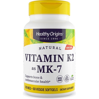 Healthy Origins Витамин K2 (MK-7) - За здрави кости, зъби и нормално кръвосъсирване, 100 g, 60 капсули (27442 HO)