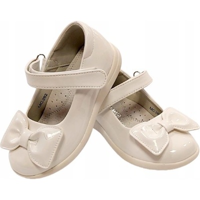 Balerínky měkké elastické lakované bílé