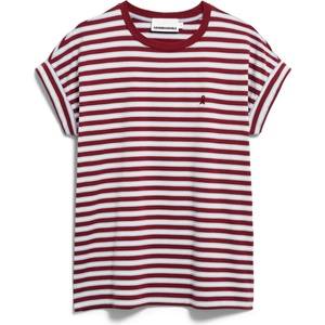 Armedangels Дамска тениска ARMEDANGELS Women's Idaara Stripes T-shirt - Velvet Red / Soft Blue / Undyed (916-2765-1414)