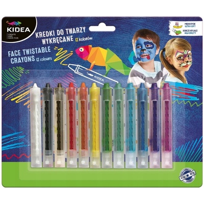 Kidea Farbičky na tvár Twist-up 12 ks