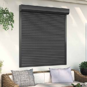 vidaXL Ролетна щора Антрацит 130 x 140 cm Алуминий и полиреутан (42047072)