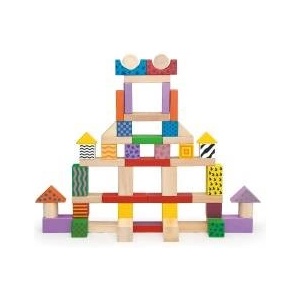 Vigan Viga Wooden Building Blocks Educational in Bucket City 100 Pieces Set